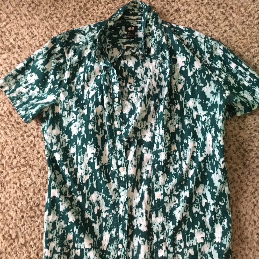 H&M Green Men's Button Down